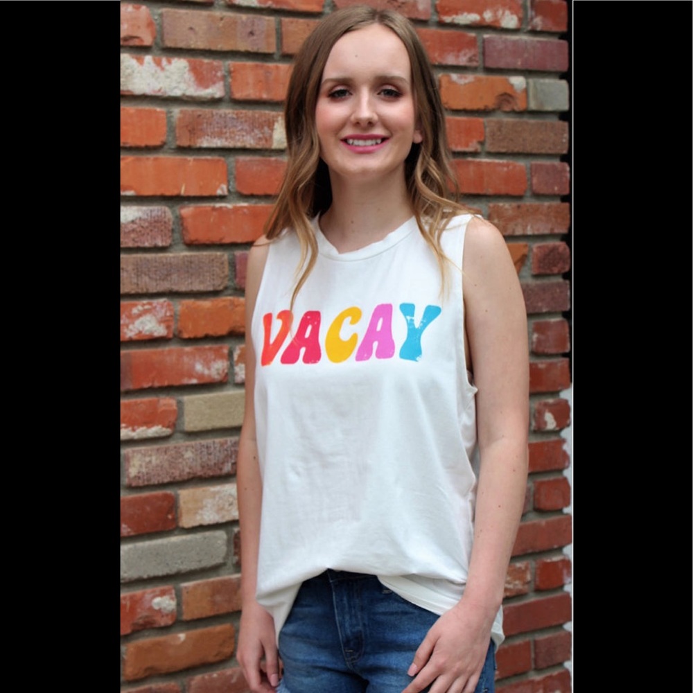 VACAY Tank in White